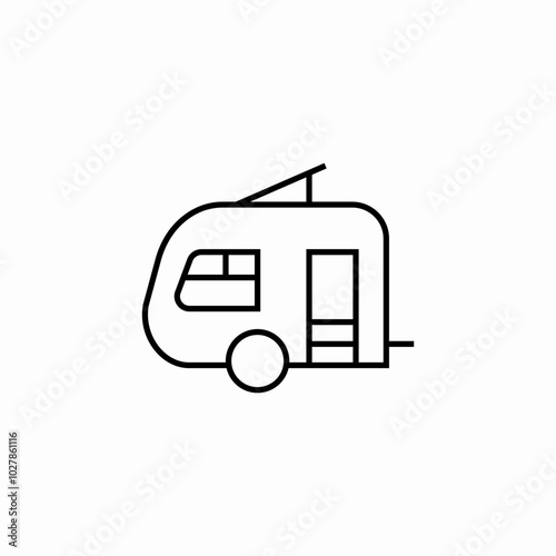caravan trailer icon sign vector