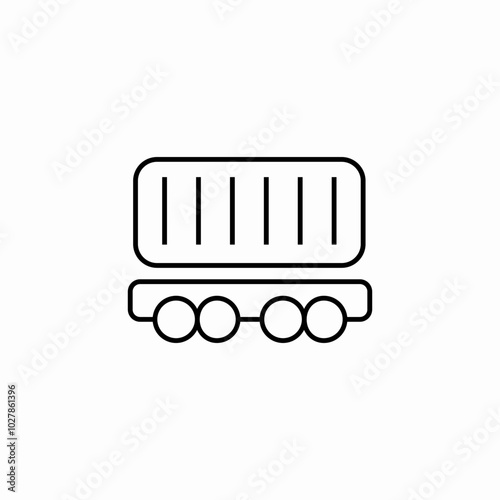 container railcar icon sign vector