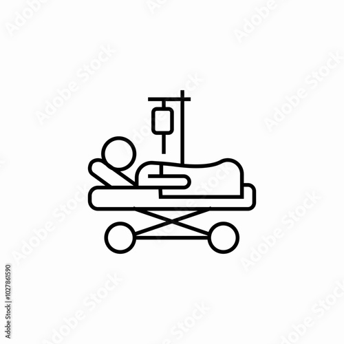 hospital bed icon sign vector