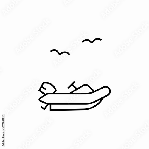 jetski facing right icon sign vector