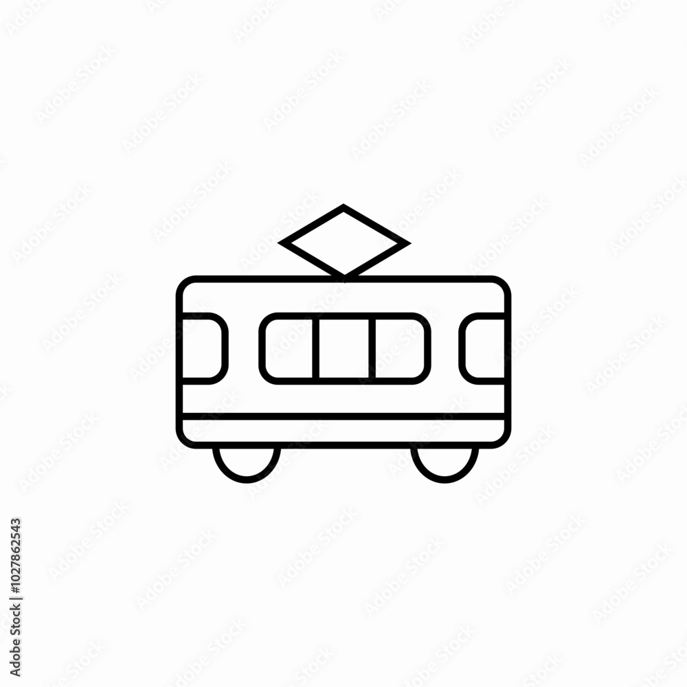 public tram icon sign vector public tram icon sign vector