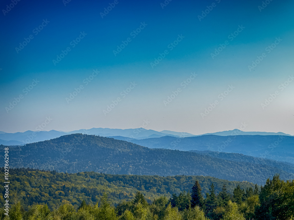 The landscape of Carpathian Mountains in the sunny weather. Perfect weather condition in the summer season The landscape of Carpathian Mountains in the sunny weather. Perfect weather condition in the summer season