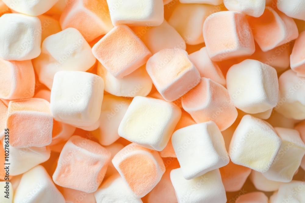 Close-Up Pile of Colorful Pastel Marshmallows Close-Up Pile of Colorful Pastel Marshmallows