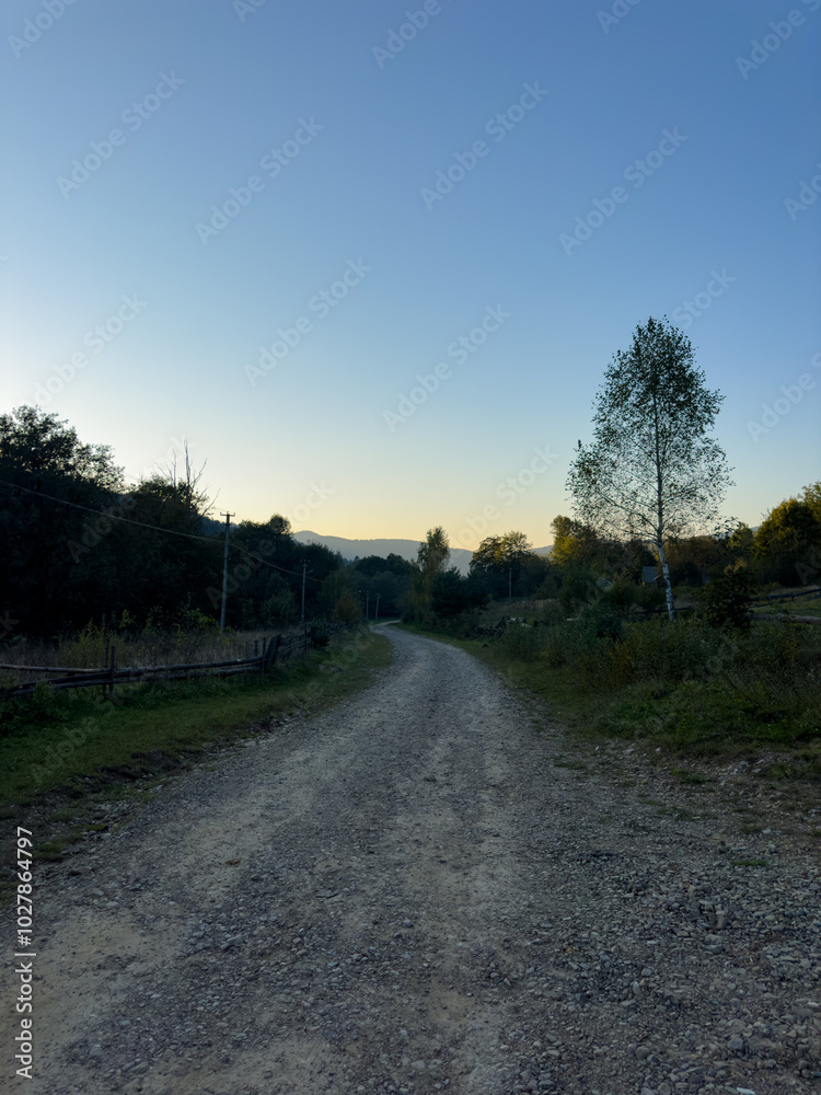 Fototapeta premium The landscape of Carpathian Mountains in the sunny weather. Perfect weather condition in the summer season