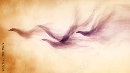 Purple birds in motion