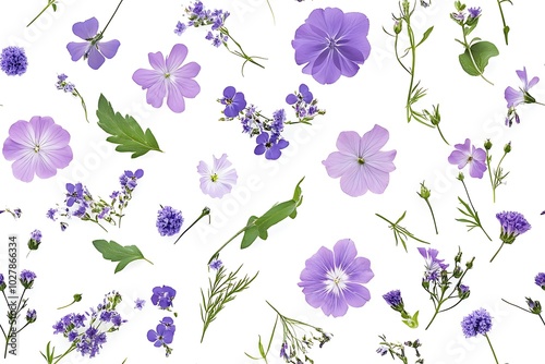 Purple floral pattern isolation
