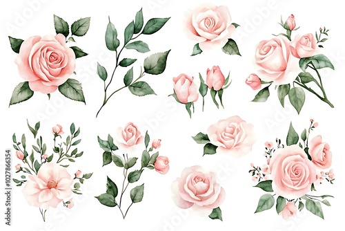 Floral watercolor collection 