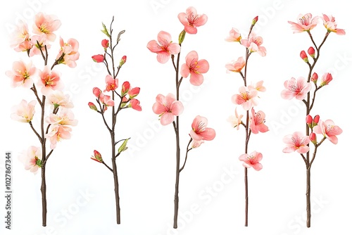 Cherry blossom branches in bloom