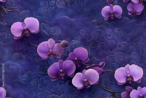 Orchid flowers pattern design