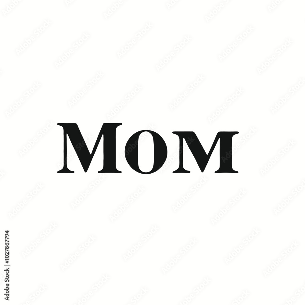 A black text that says Mom with a small heart symbol A black text that says Mom with a small heart symbol
