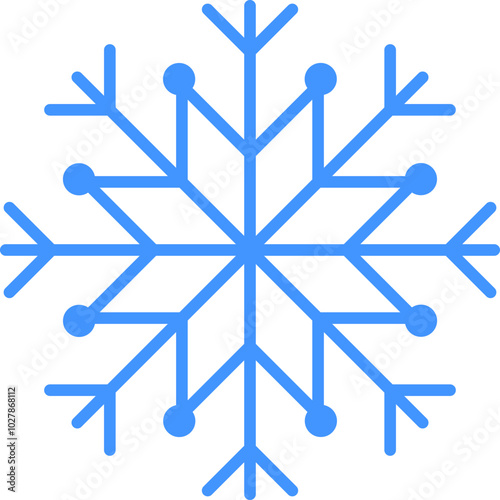 Snowflake icon. Snowflake shape, Christmas, Vector image, Outline, Vector image.