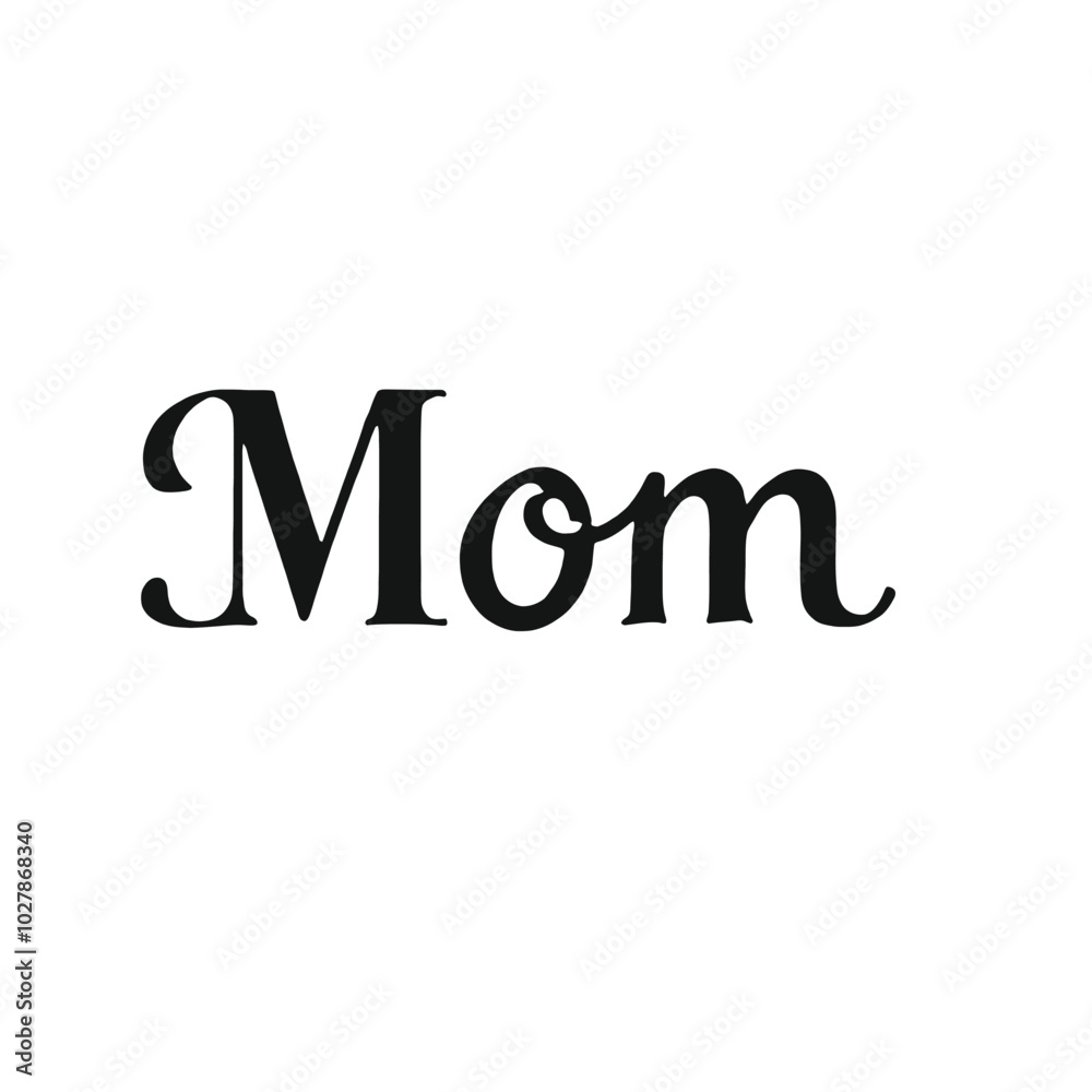 A black text that says Mom with a small heart symbol A black text that says Mom with a small heart symbol