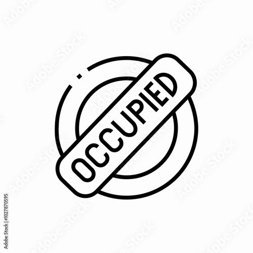 occupied rubber stamp icon sign vector