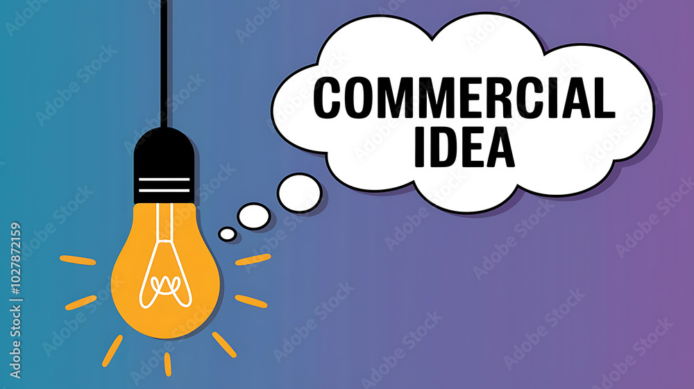 Yellow lightbulb and white thought bubble with black text Yellow lightbulb and white thought bubble with black text