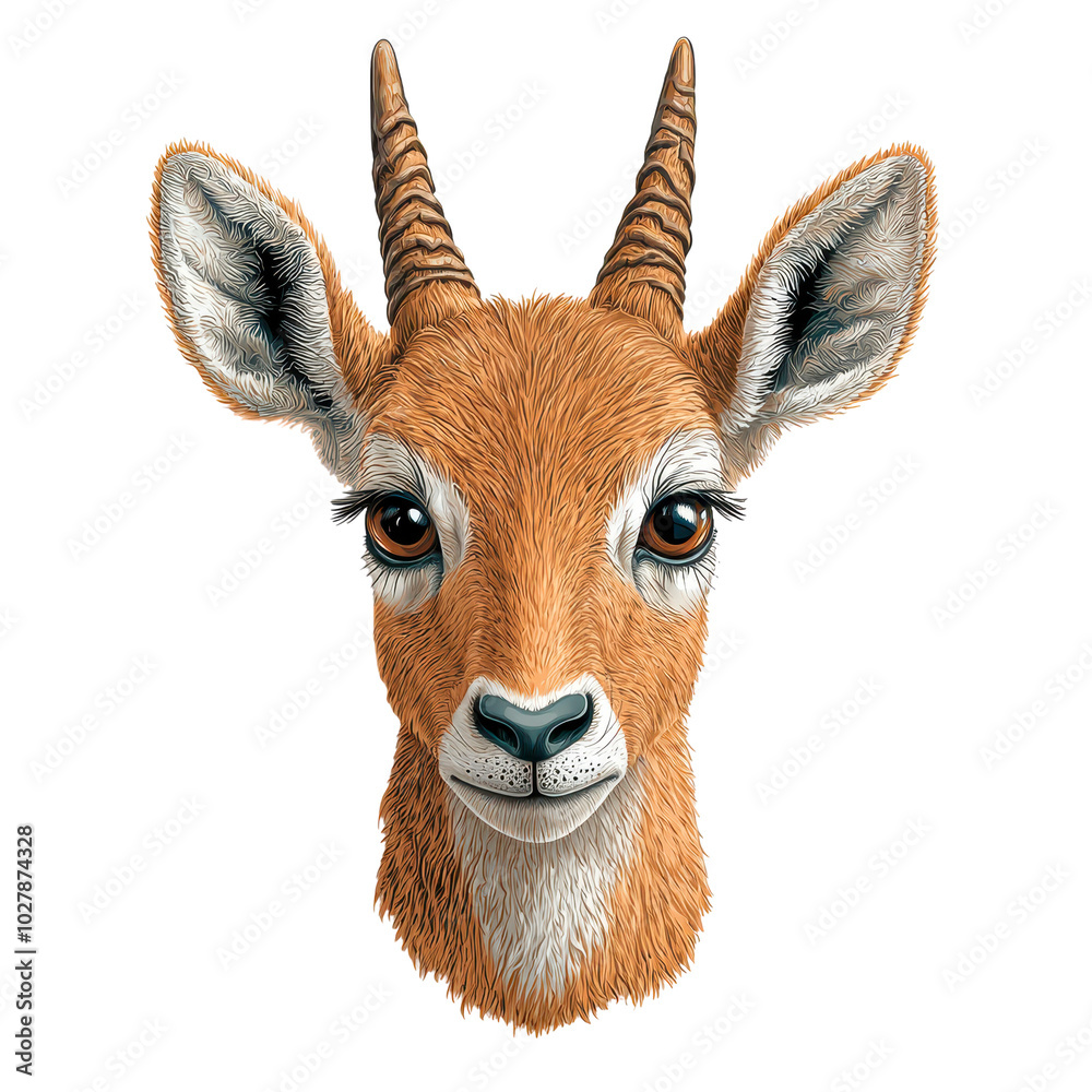 Obraz premium Antelope head illustration, white isolate background