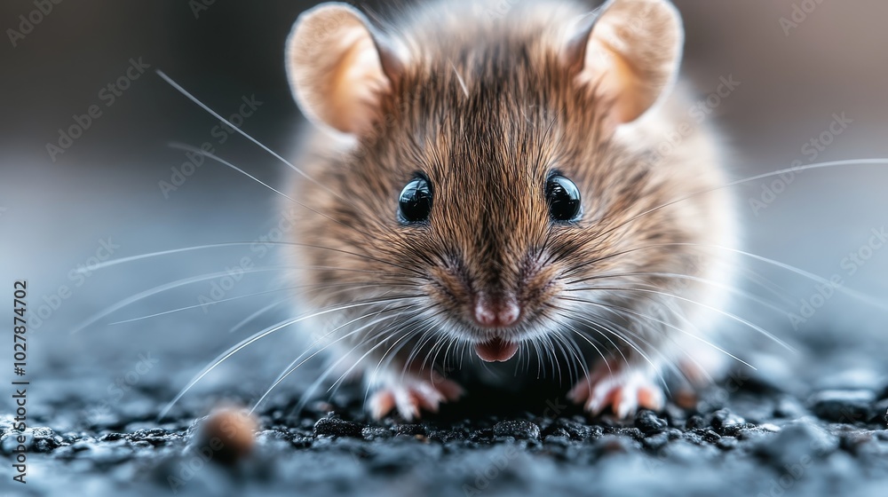 An adorable mouse stands on a textured ground, near a tiny object, highlighting innocence and survival instincts in an intricately detailed scene. An adorable mouse stands on a textured ground, near a tiny object, highlighting innocence and survival instincts in an intricately detailed scene.