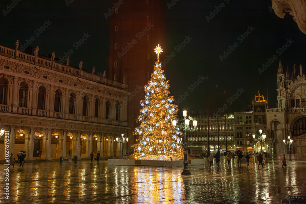 Christmas tree at San Marco square in Venice