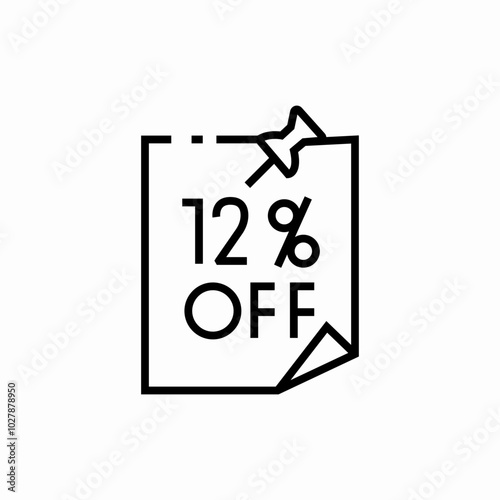 12 off discount icon sign vector