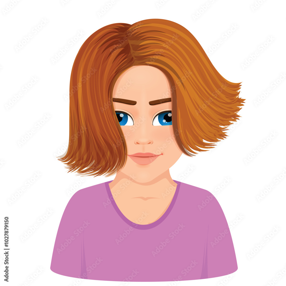Portrait of beautiful girl with short and brown hair Portrait of beautiful girl with short and brown hair