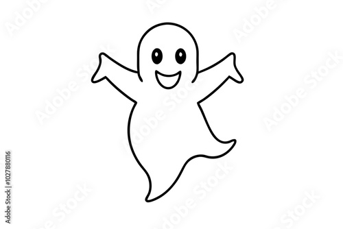 Dancing Ghost Logo Vector Icons Symbol Design Illustration