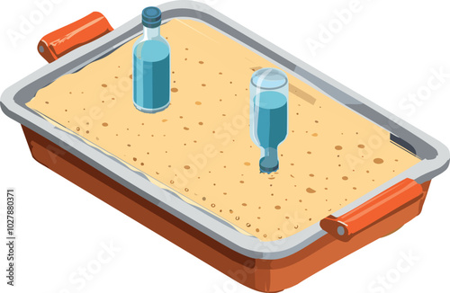 Pressure trace test according to the cross-section of bottle surfaces in the sandbox