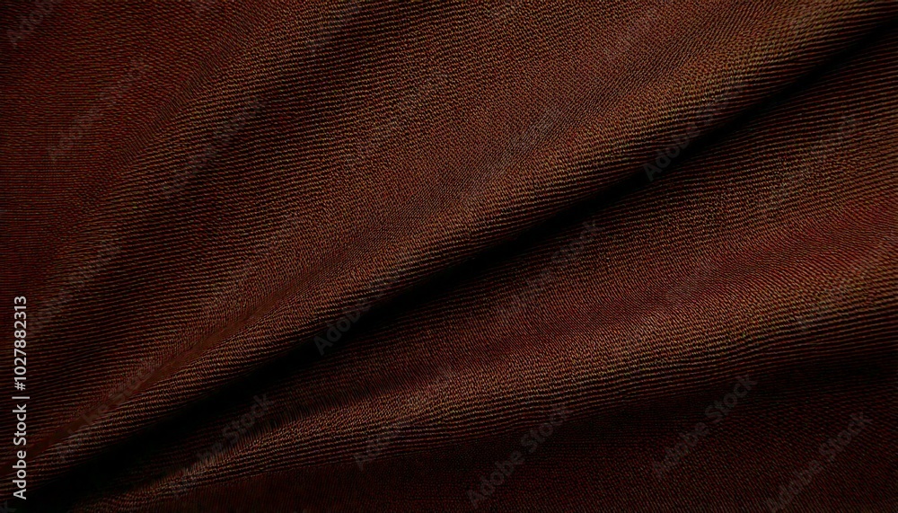 Fototapeta premium Dark brown fabric texture with natural fibers, seamless textile surface, soft material background