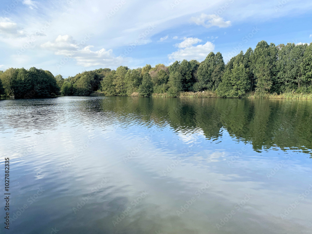 A view of Alderford Lake in Shropshire