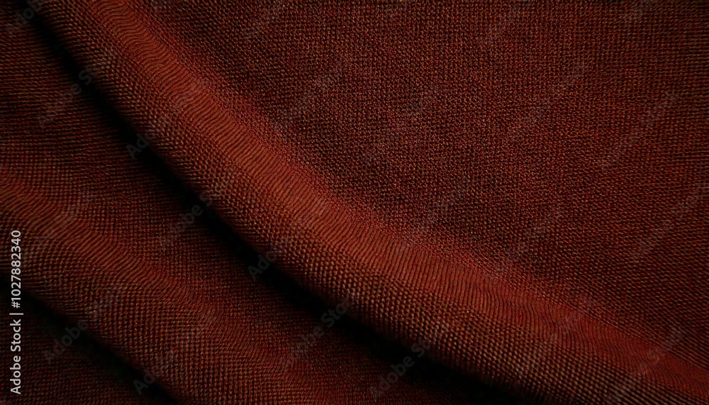 Fototapeta premium Dark brown fabric texture with natural fibers, seamless textile surface, soft material background