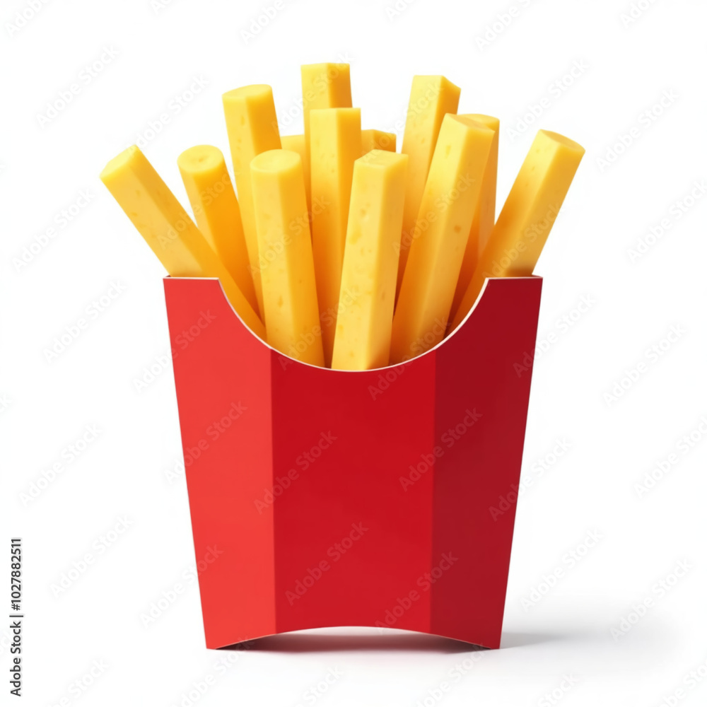Potato fries on white background Potato fries on white background
