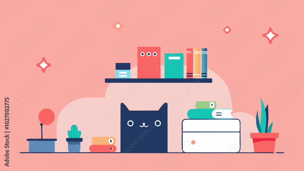 Create an atmosphere of coziness with a minimalist background: cat and office supplies.
Create an atmosphere of coziness with a minimalist background: cat and office supplies.