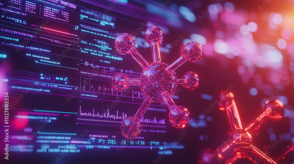 Obraz premium The concept of virtual drug screening