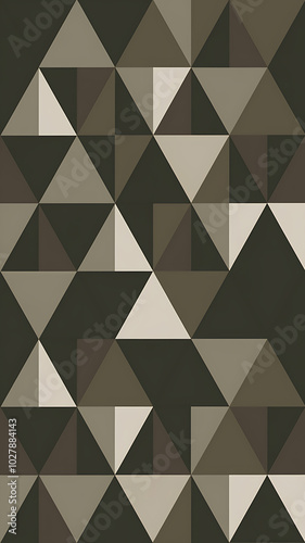 Abstract Geometric Pattern Brown White Minimalist Design 
