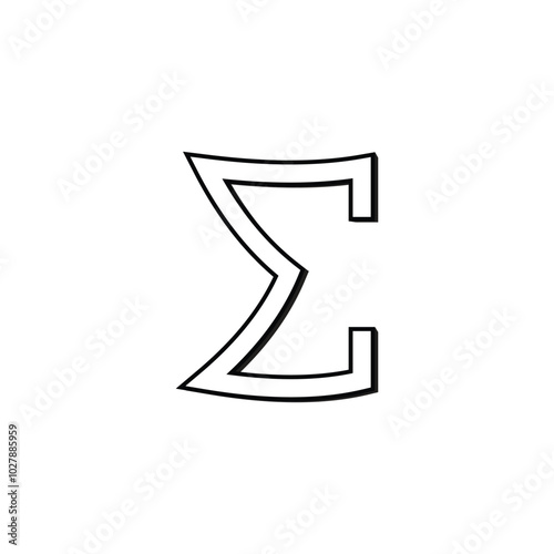 sigma symbol icon illustration