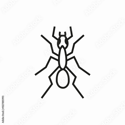 ant line icon sign vector