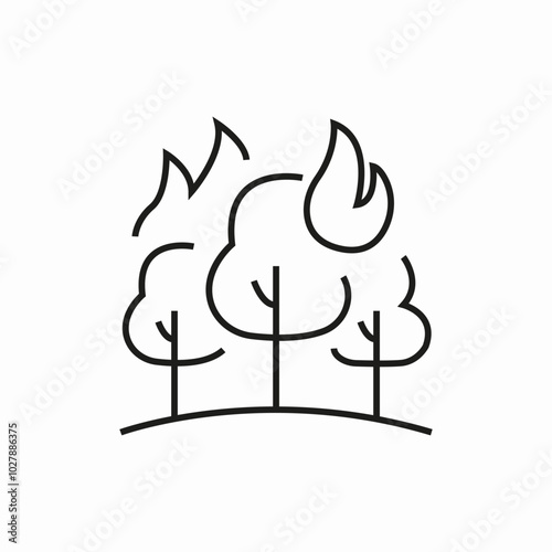 forest fires icon sign vector