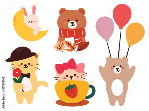 Cute cartoon illustration