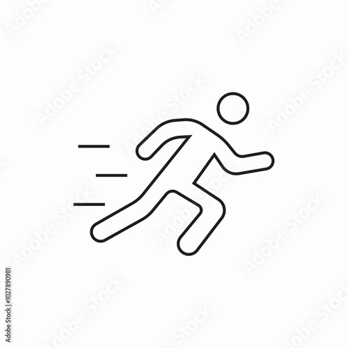 athlete running icon sign vector