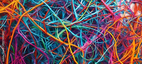 Wallpaper Mural An abstract representation of tangled lines, symbolizing the confusion and frustration of insomnia and disrupted sleep patterns Torontodigital.ca