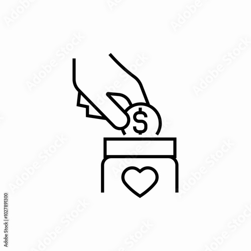 donation box icon sign vector