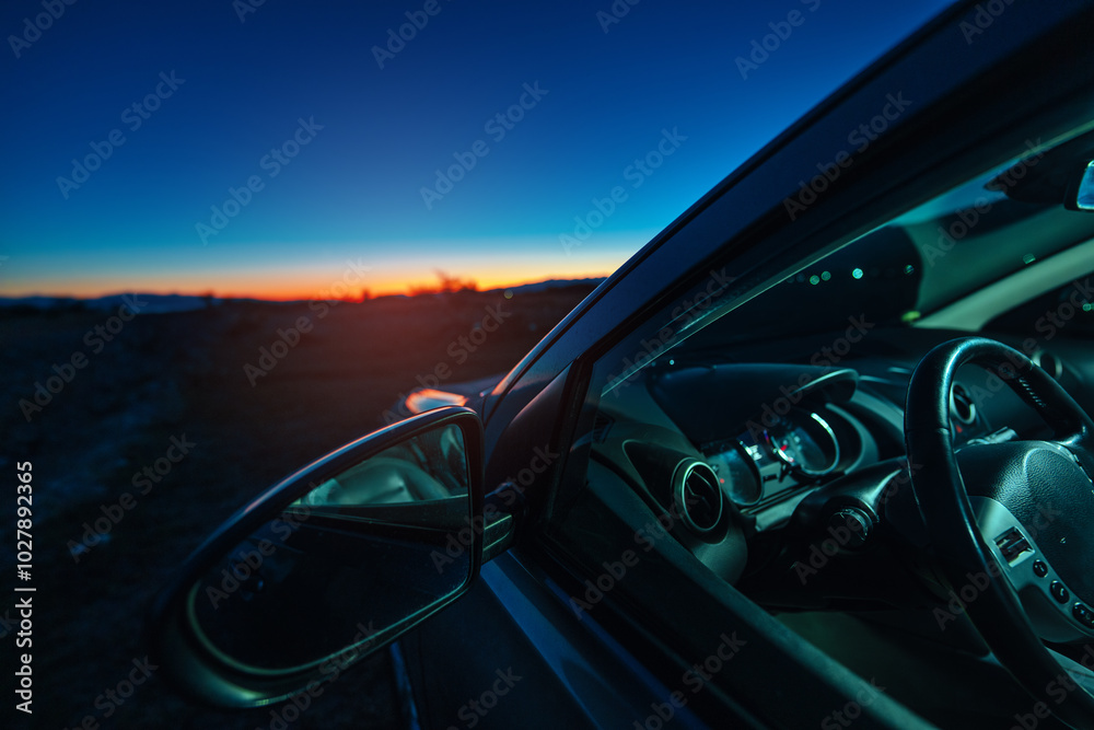 Car at dark twilight travel concept Car at dark twilight travel concept