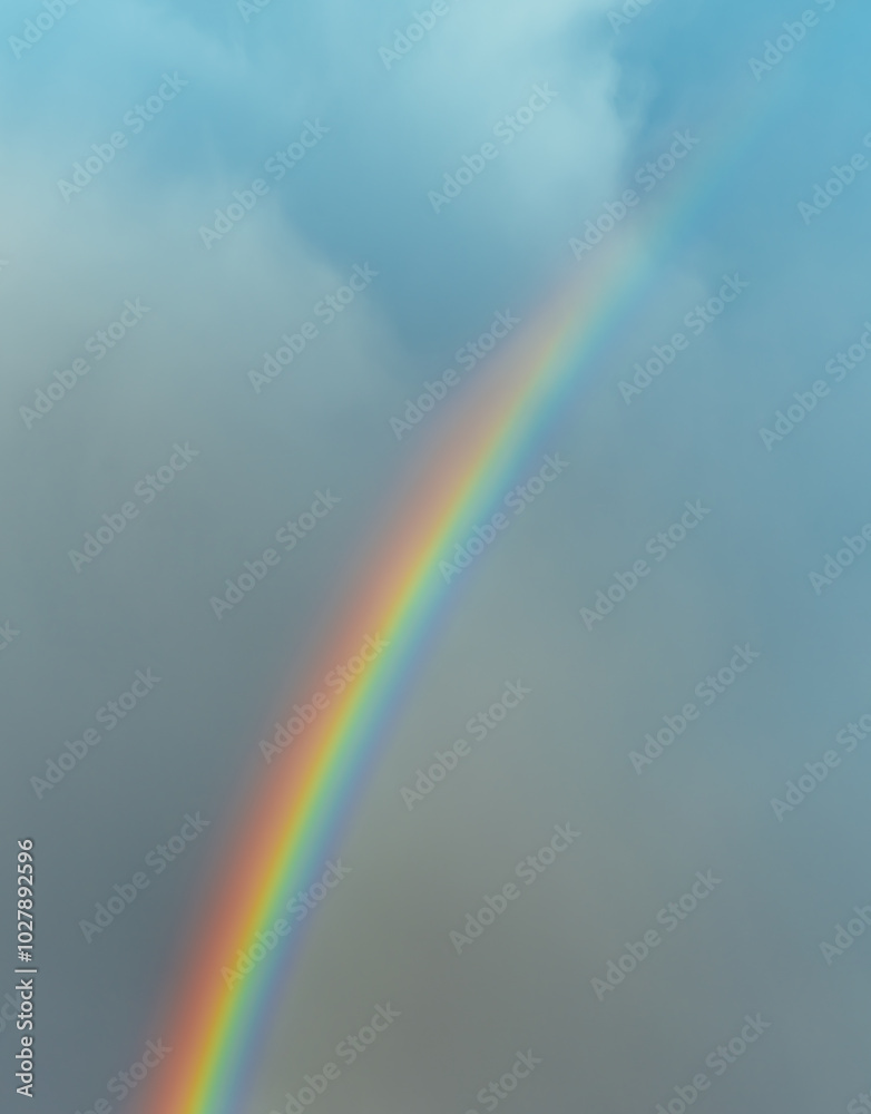 Rainbow in the sky on summer day