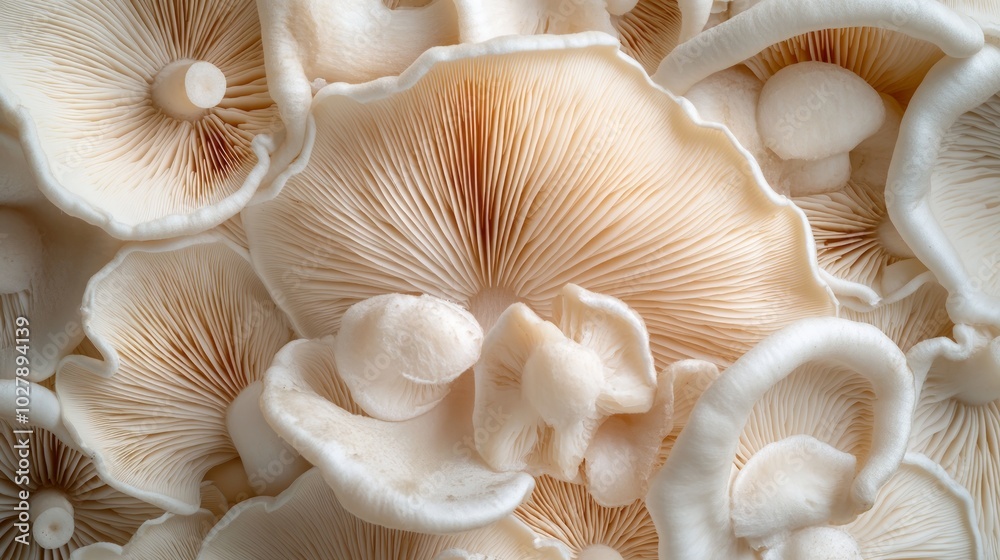 Close-up of various mushrooms showcasing their textures and colors. Close-up of various mushrooms showcasing their textures and colors.