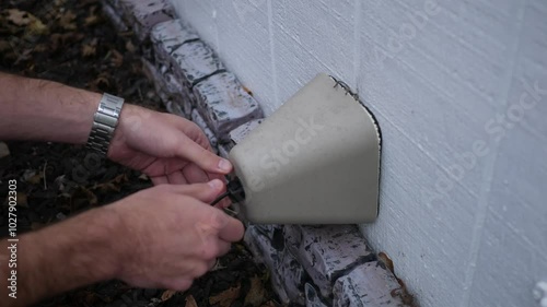 Winterizing series - Man checks foam faucet polar spigot cap cover