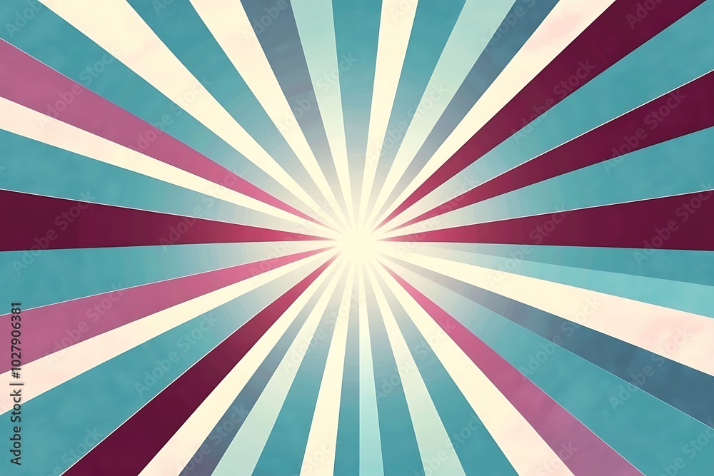 Fototapeta premium retro teal and brown sunburst Vector In Hippy 60s Design Pattern background