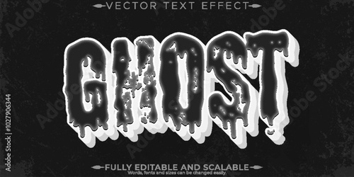 Halloween monster text effect, editable horror and scary text style