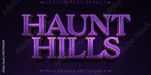Halloween monster text effect, editable horror and scary text style