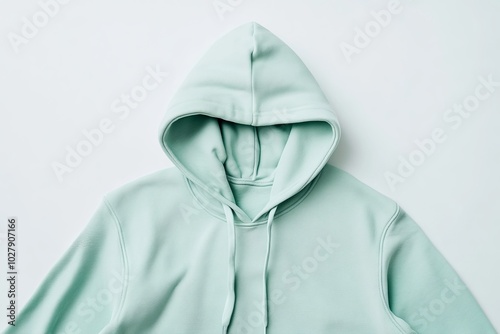 Trendy mint green hoodie with a classic design against a clean white backdrop.