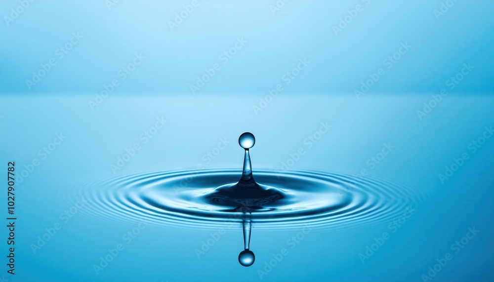 Perfect Water Drop Impact. Capturing the Beauty of Fluid Dynamics with Ripples and Droplet Suspended in Midair. Ideal for Concepts of Purity, Tranquility, and Nature's Precision in Motion Perfect Water Drop Impact. Capturing the Beauty of Fluid Dynamics with Ripples and Droplet Suspended in Midair. Ideal for Concepts of Purity, Tranquility, and Nature's Precision in Motion