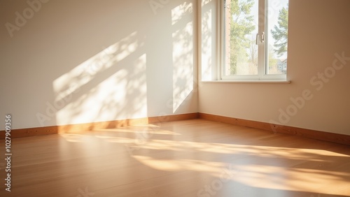 Natural Light and Shadows in a Sunlit Room