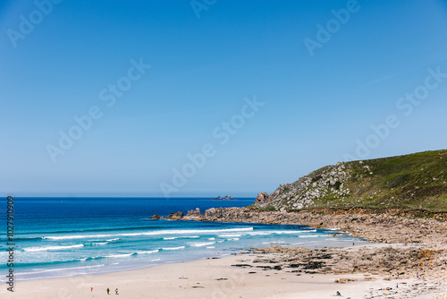 Der Gwynver Beach bei Sennen Cove in Cornwall, England